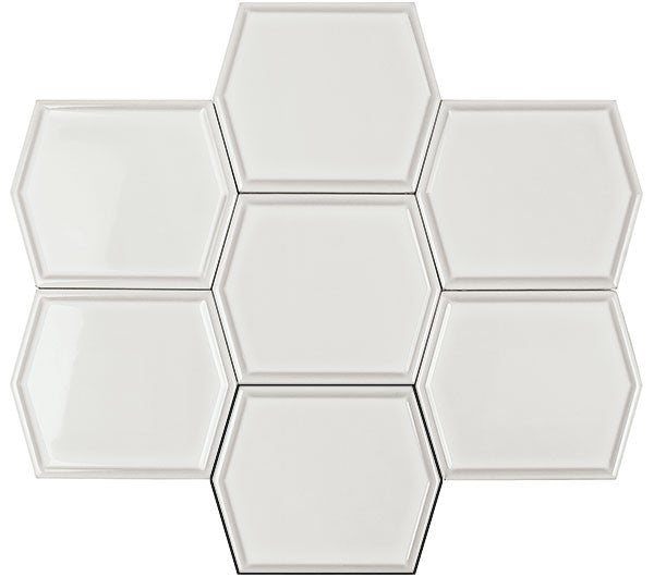 Wexille Hall Hexagon Ceramic Field Tile WXH-4602 Tea Leaf Pattern
