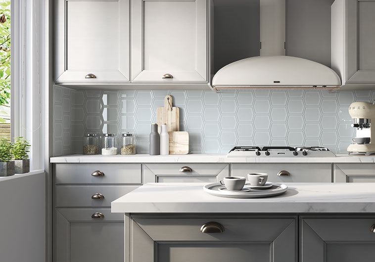 Wexille Hall Hexagon Ceramic Field Tile WXH-4603 Gallant Corner kitchen backsplash