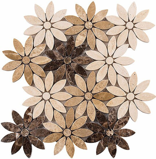 Bouquette Series Chestnut Blossoms BQT-672 marble mosaic floral pattern