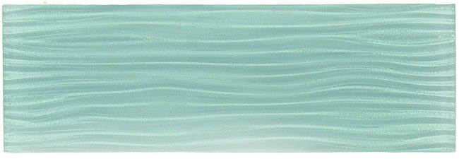 Crystile Wave Glass Subway 4 x 12 Morning Mist C11-W blue tone ripple tile