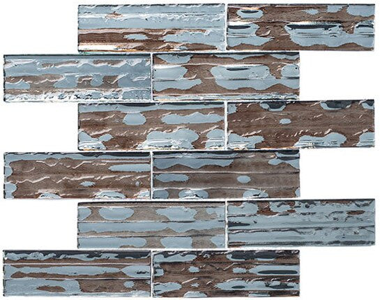Droplettes Series Mirror Tile DRP-983 Camo Rain rich, brown glass tile mosaic
