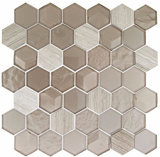 Queens Lair Nimbus Cloud QLS-132 glass and stone mosaic tile