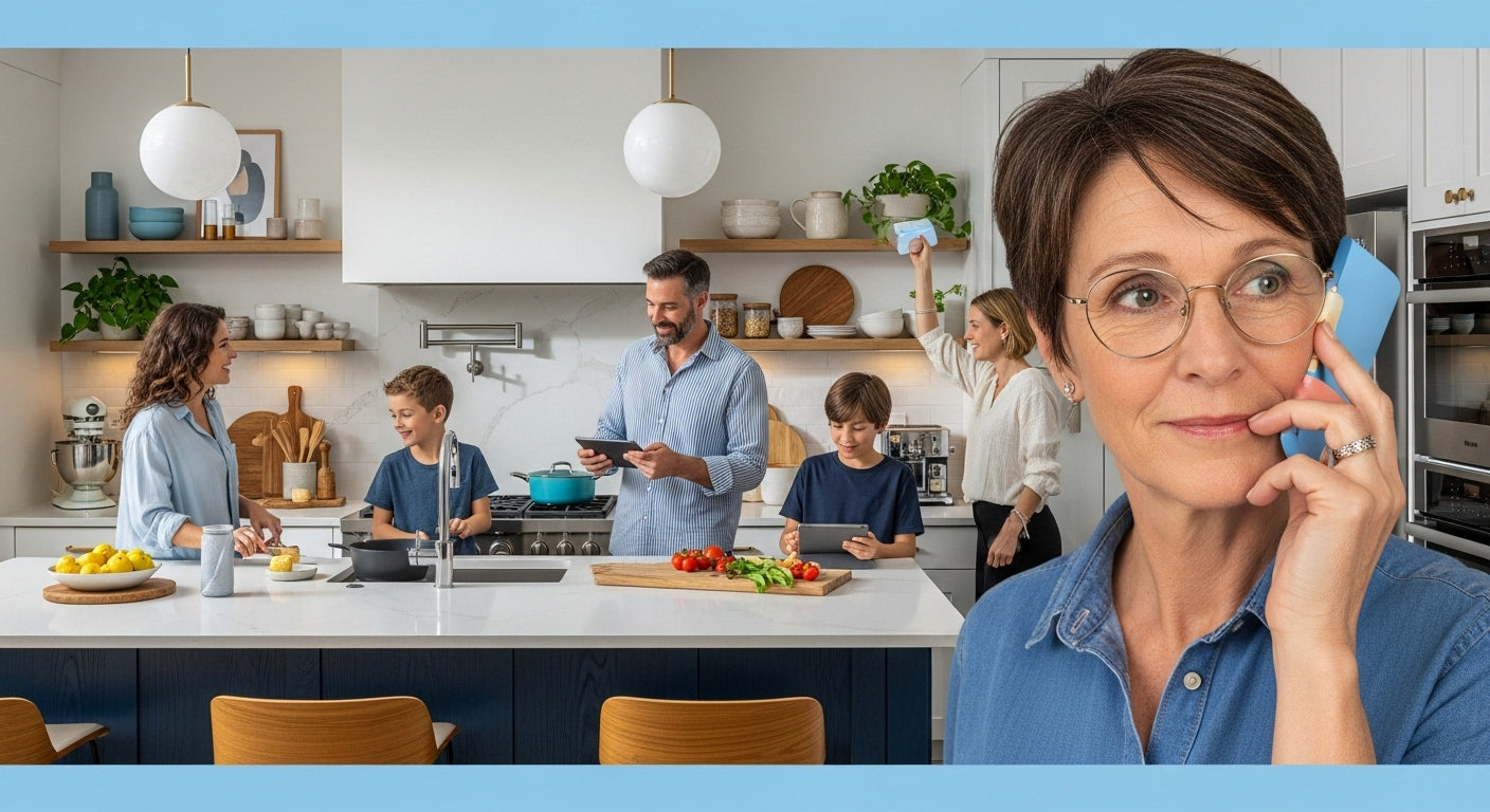 modern kitchen inspiration, family cooking, open concept kitchen