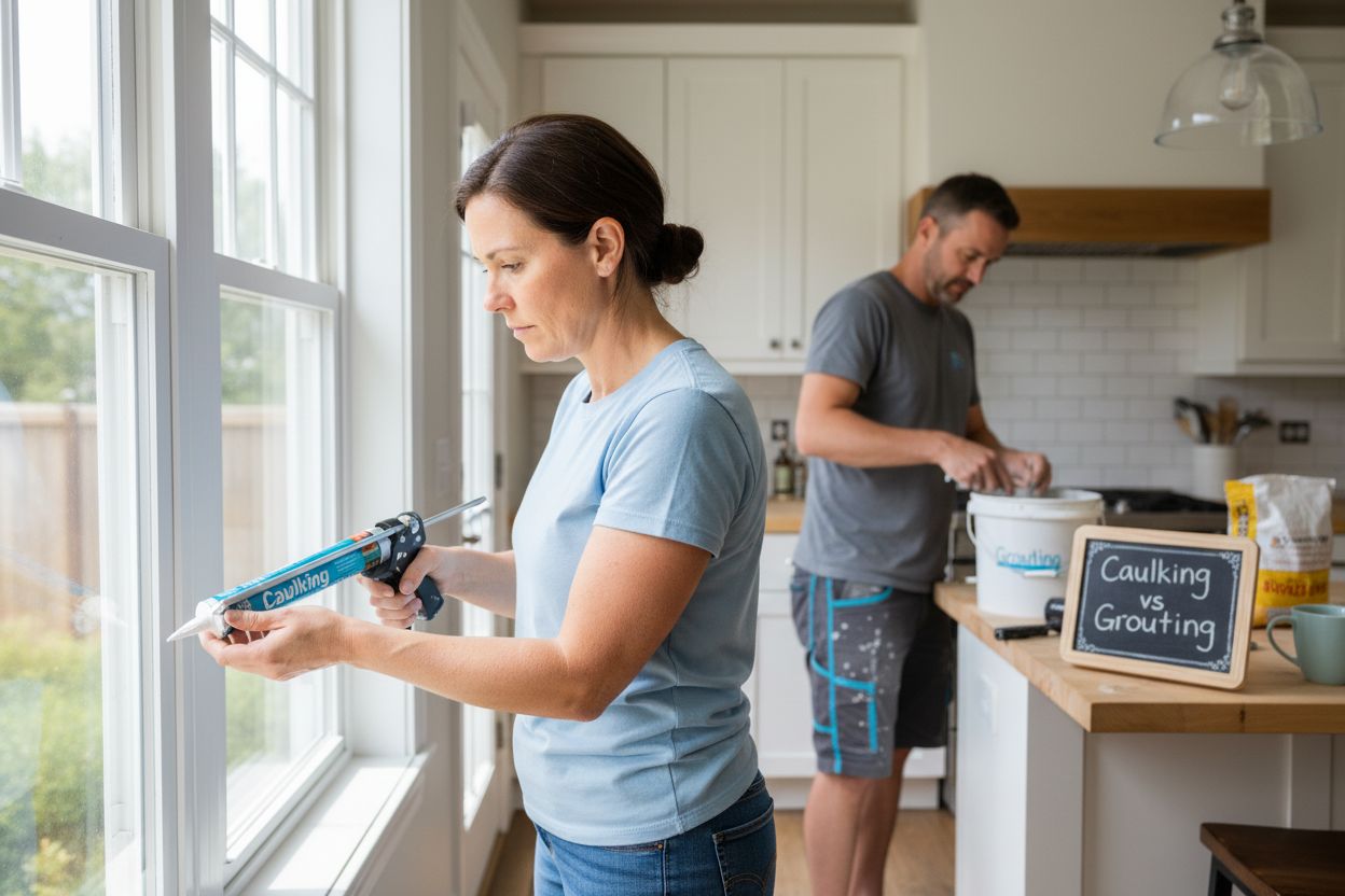 caulking vs grouting image