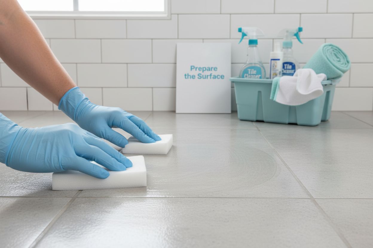 sealing tiles and grout steps