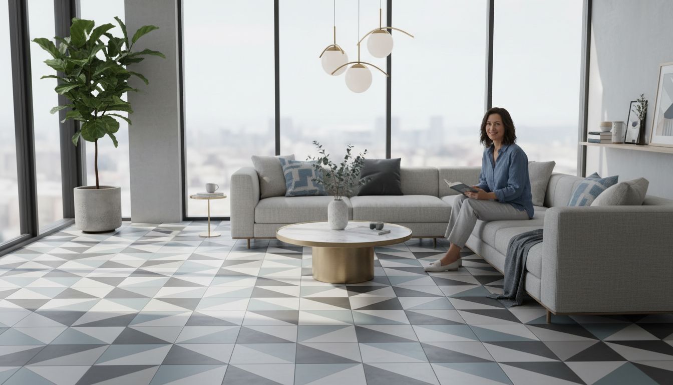 patterned tiles livingroom