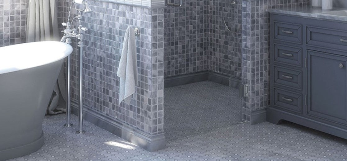 Gray Shower Floor Tile Ideas by Bruno Tile Choices
