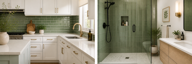 Green Subway Tile Bathroom & Kitchen Ideas for 2026