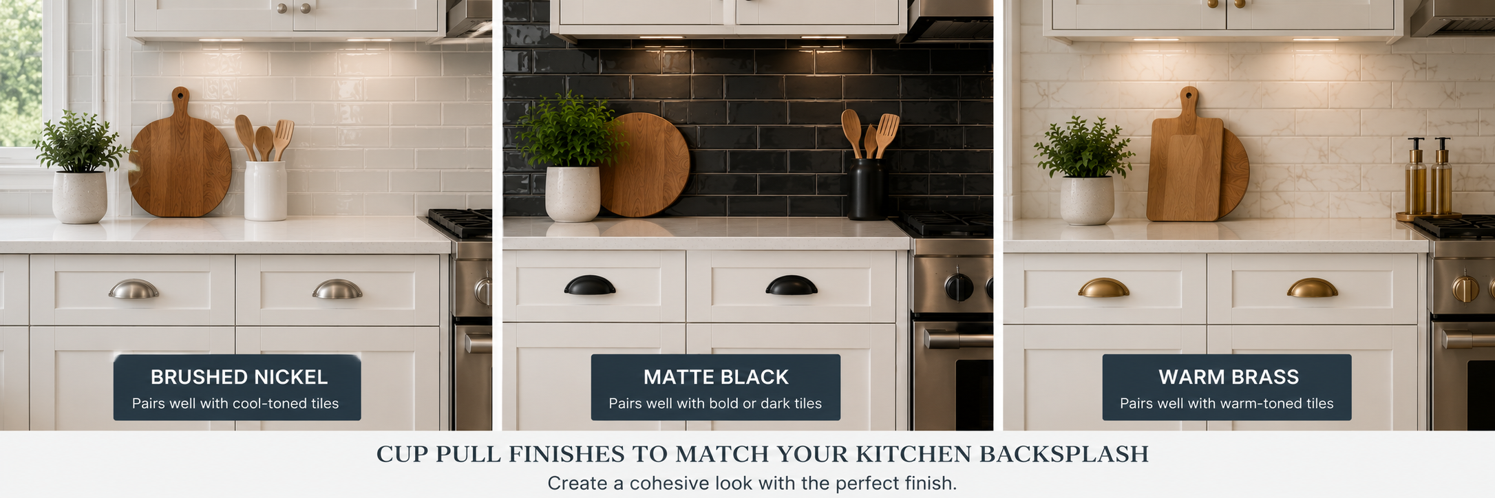 How to Choose Cup Pull Finishes That Match Your Kitchen Backsplash Tile