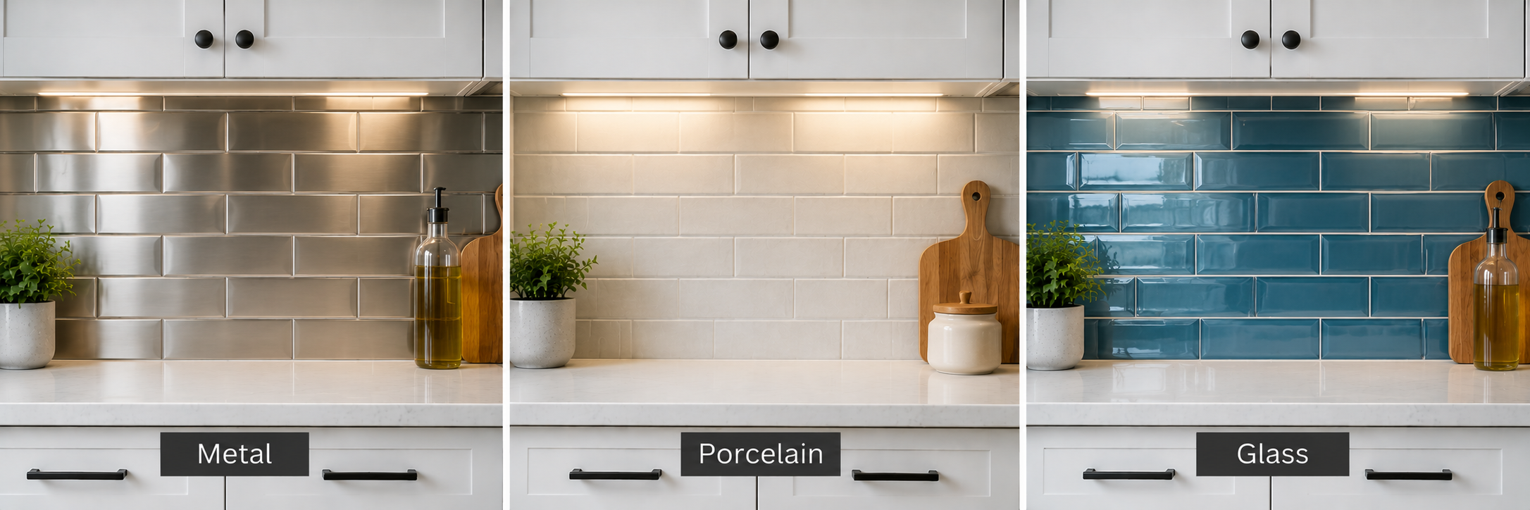 Metal Tile vs. Porcelain vs. Glass Backsplash Which Is Right for You