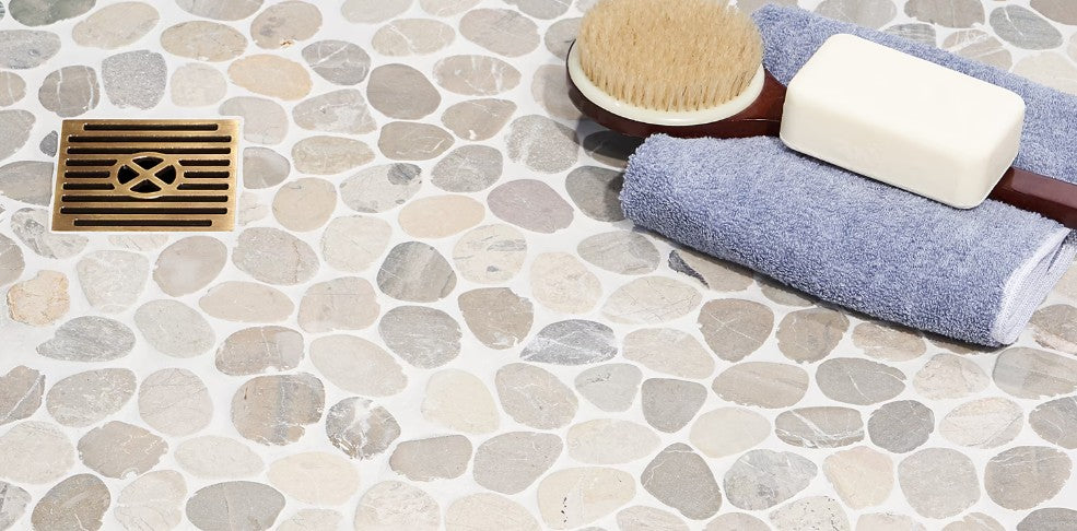 Pebble Tile Shower Floor by Bruno Tile Choices