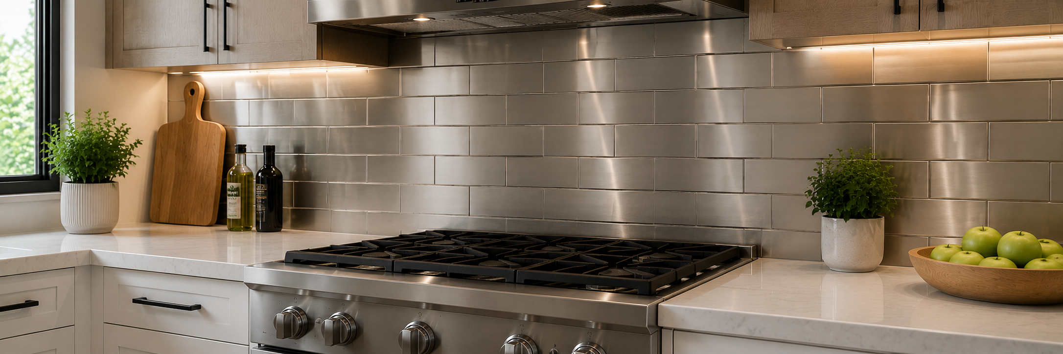 Stainless Steel Tile Backsplash Ideas, Designs & Installation Tips