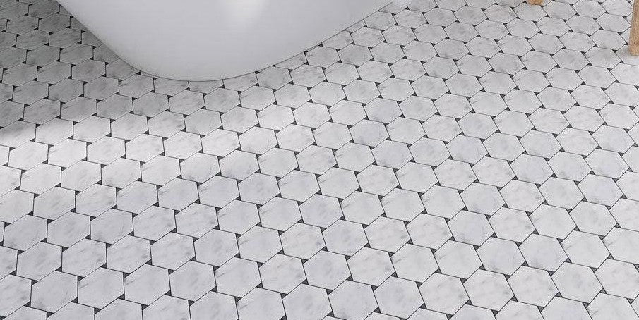 White Shower Floor Tile Ideas by Bruno with Tile Choices