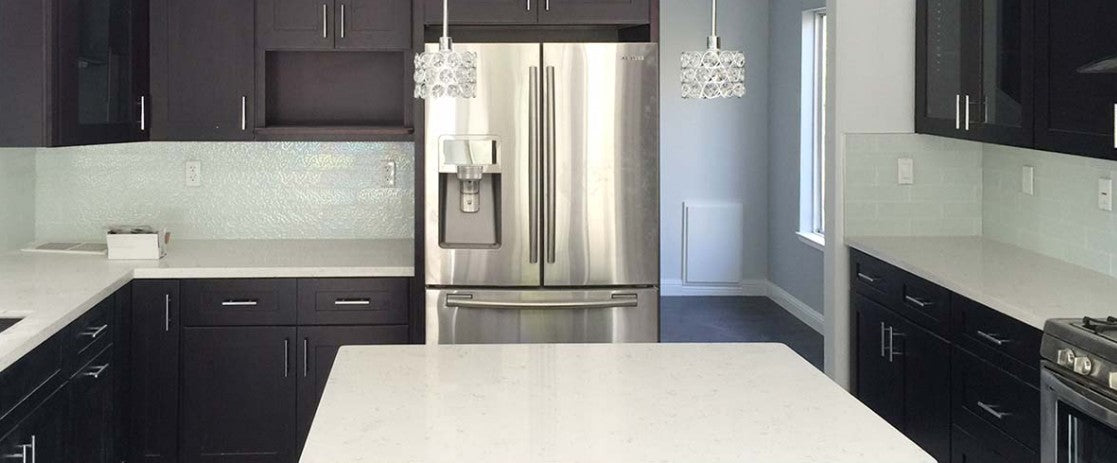 dark cabinets with a lighter tone kitchen backsplash option Tile Choices