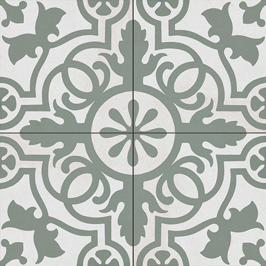 0GZ20DF Olive Bouquet Amalfi Coast Patterned tile group of 4 tiles