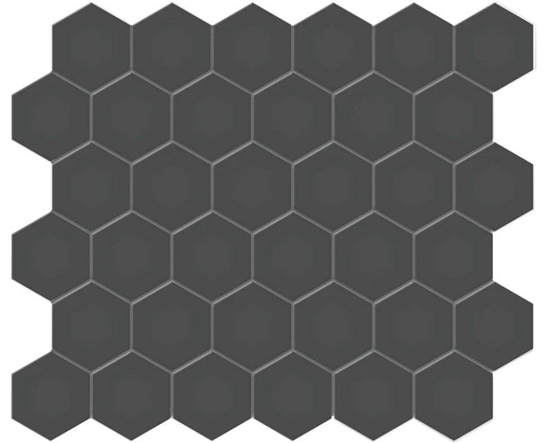 Anatolia Soho 2" hexagon 4501-0460-0 matte retro black mosaic