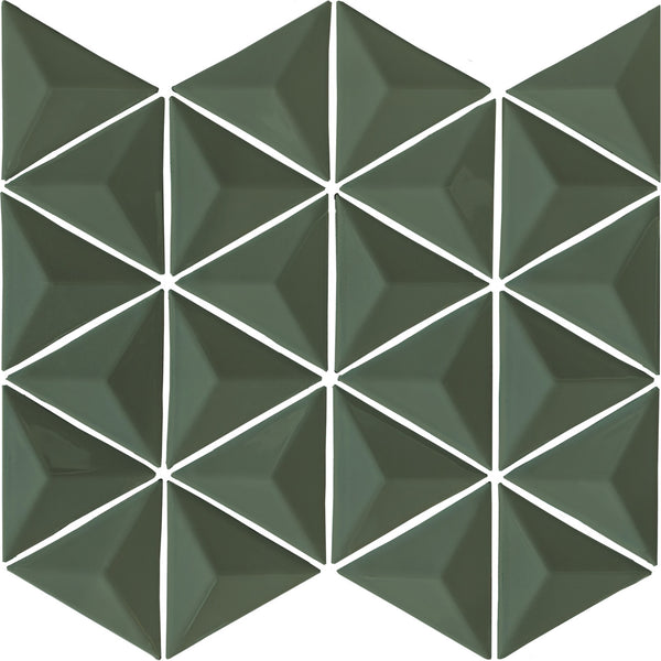 3-D Triangle Green Glossy SSA-1262