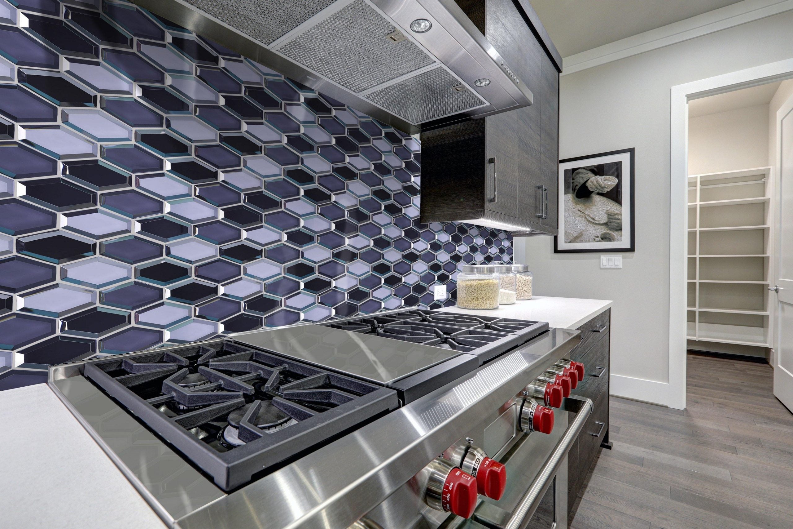 412-103 Costello Beveled Hexagon Mirror Mosaic Kitchen Backsplash Tile Install