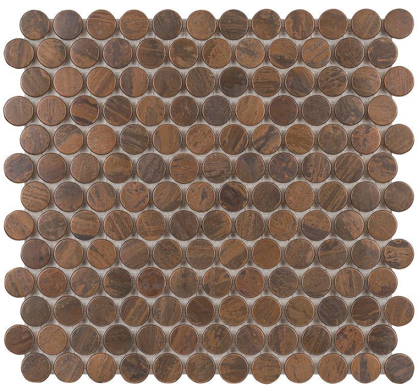 525-005 Antique Copper Nickel Round Mosaic Tile