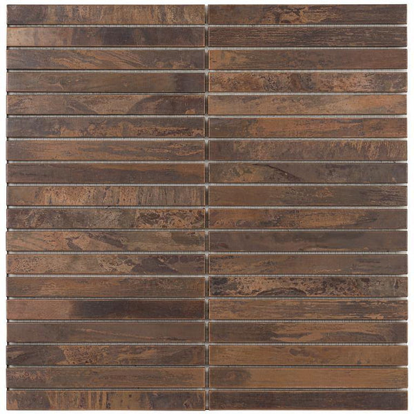 525-013 Straight Stack Copper Mosaic Tile