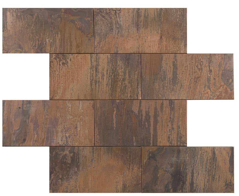 525-027 3 x 6 Antique Copper Subway Tiles