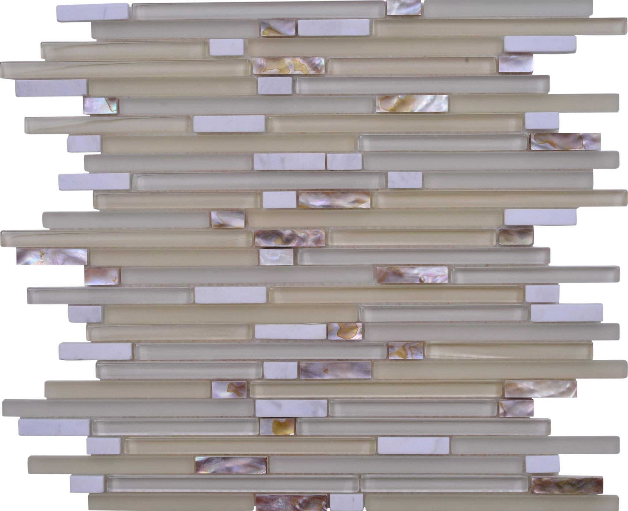 540-515 Pearl Beach Linear Shell glass and stone mosaic