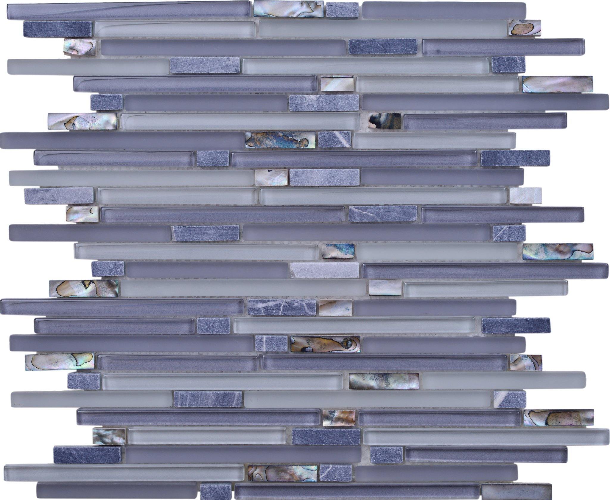 540-516 Shark Cove Linear glass stone and shell mosaic