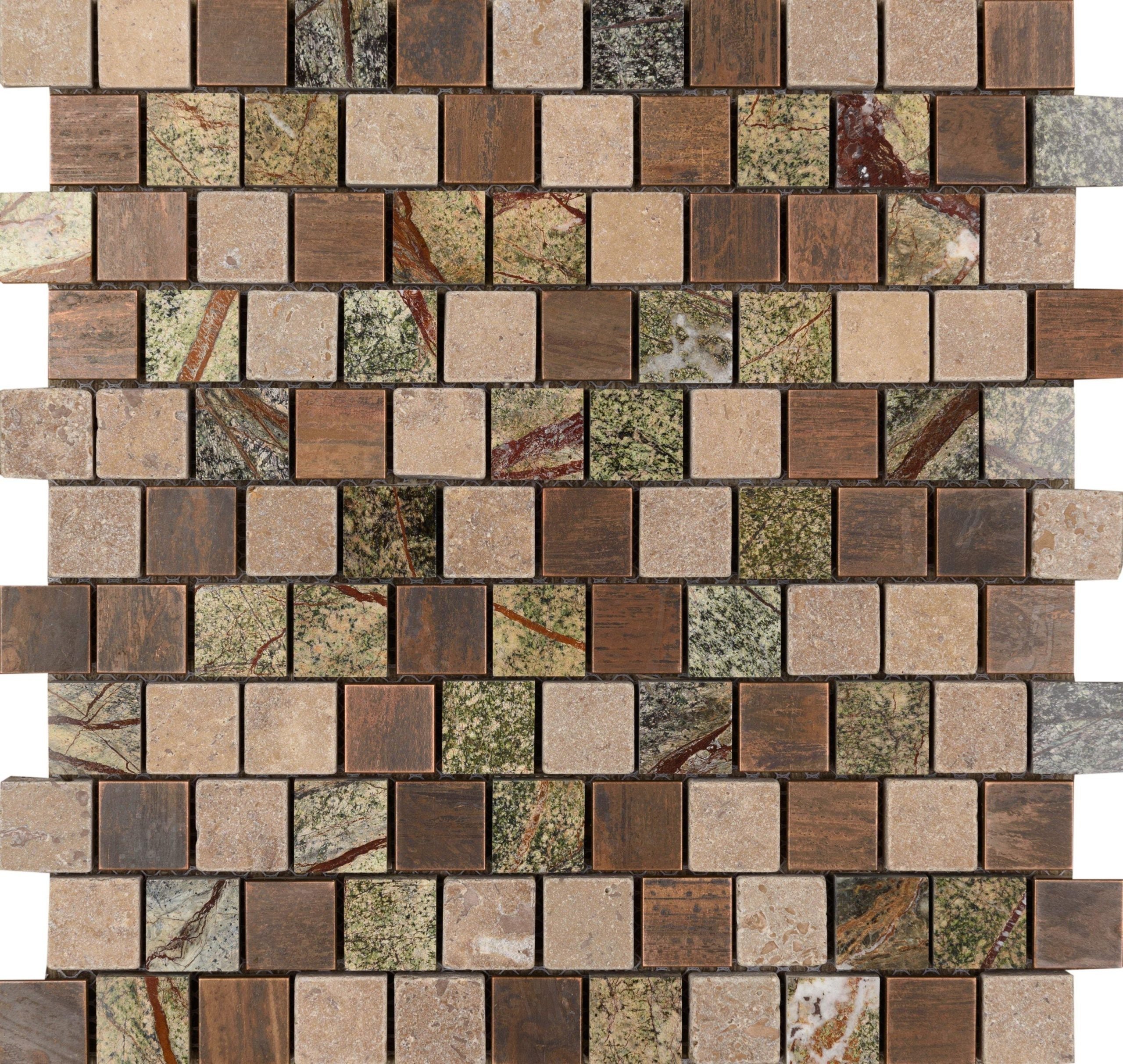 863-405 Copper Amazon 1 x 1 Offset mosaic Tile 