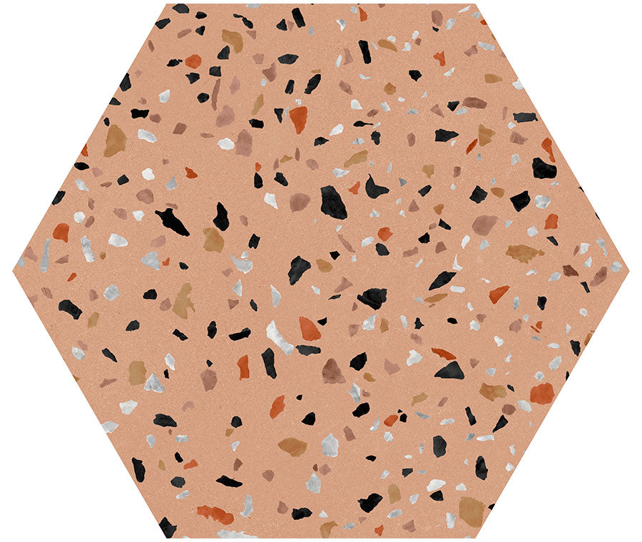 ABS-6003 Abtract Camel Terrazzo Look Hexagon Tile