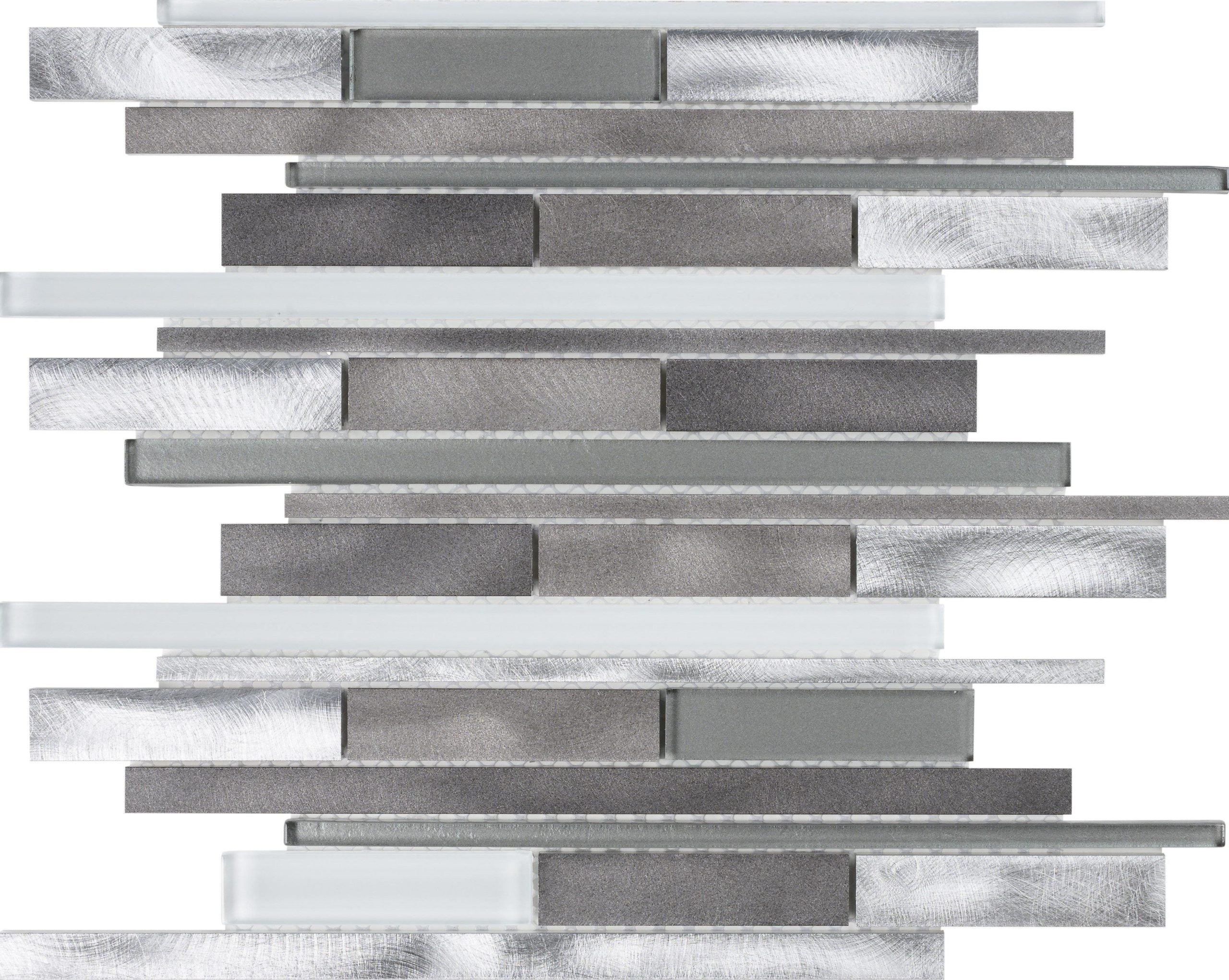 Aluminum and Glass mosaic 527-493 Dorado Random Linear 