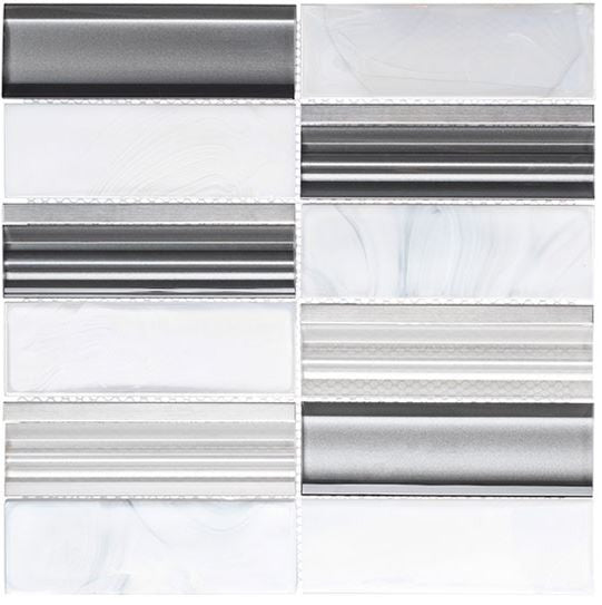 Art Studio Collection Glass and Metal Mosaic Tile ASD-3405 Rifkin Classic