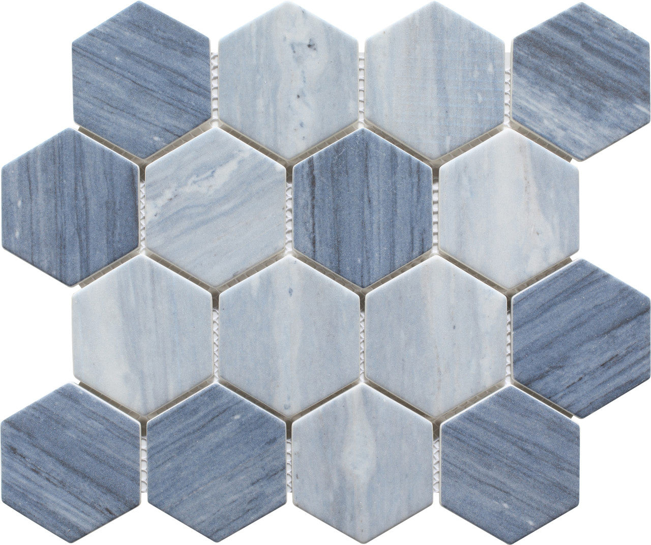 Soci Boho Ocean Matte Glass Hexagon Mosaic Tile SSA-1230