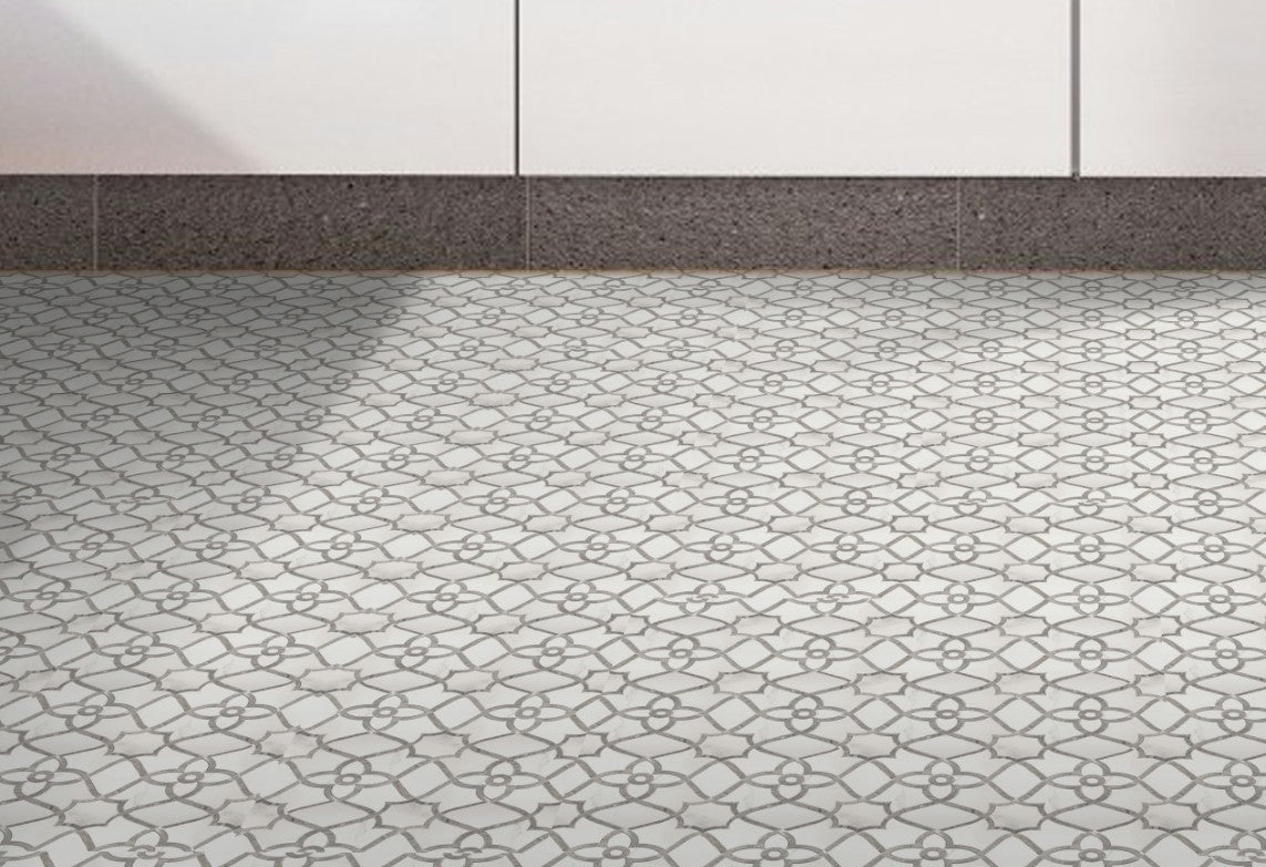 Botanelle BTE-6113 Plumeria floor tile install photo