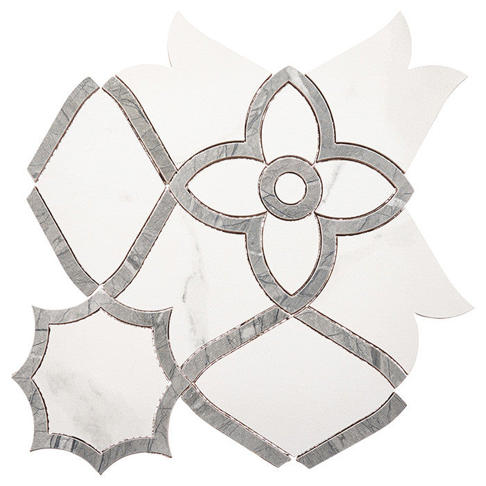 Botanelle Plumeria BTE-6113 waterjet mosaic tile
