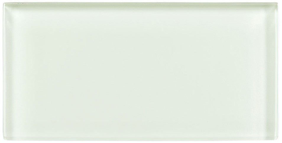 Crystile C01-1 Ice Mist Glossy 3 x 6 glass subway tile white