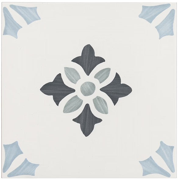 Dhar Poppy Blue Green TLPRDHRPBG9X9 Individual Tile