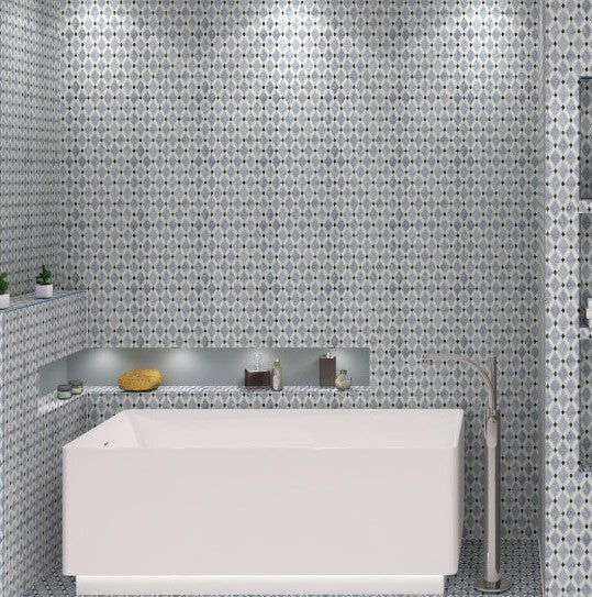 Diamond Series DS-57 Marble Mosaic Tiles bathroom wall tile install