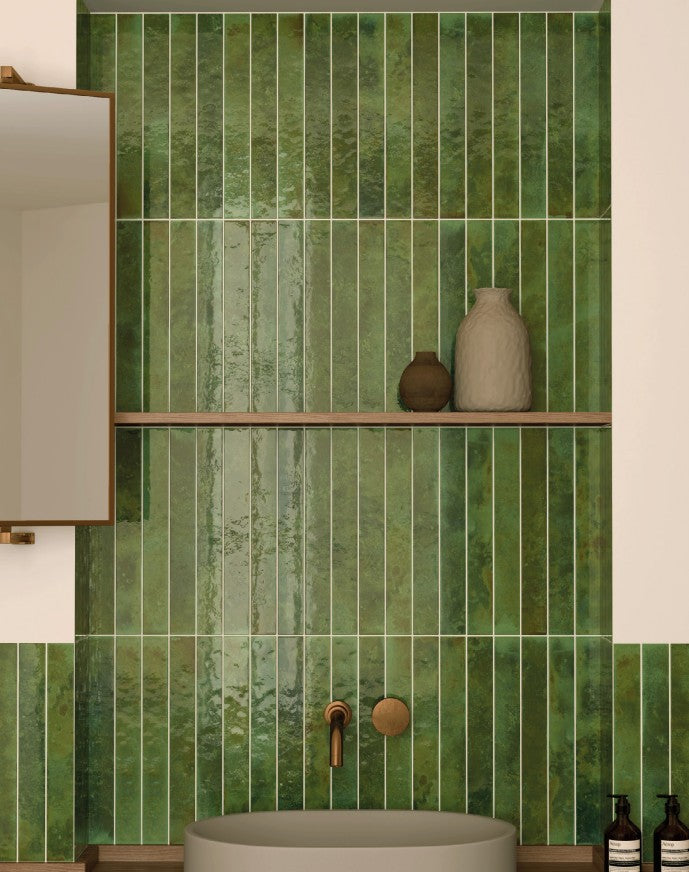 Equipe Bali 31546 Green 2 x 16 Vanity Backsplash