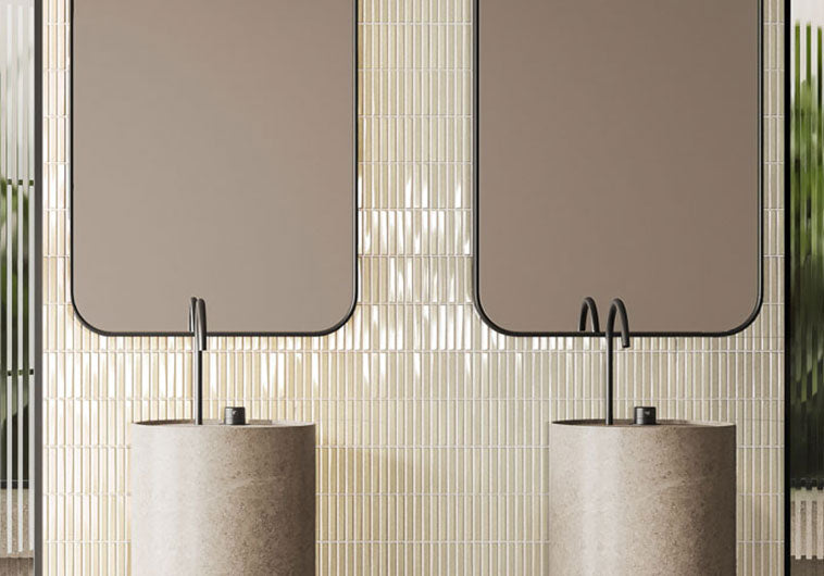 Finestra Collection FST-1252 Canvas 8 x 8 vanity backsplash tile install photo