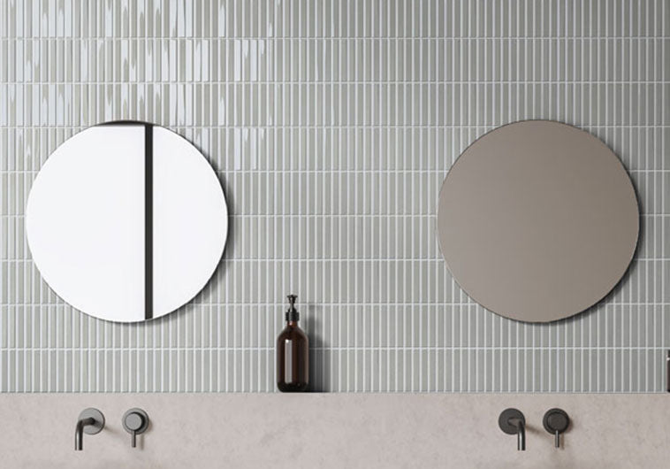 Finestra Collection FST-1253 Carbon 8 x 8 gray glossy vanity backsplash install 