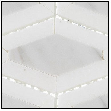 Garden Party GDN-133 Coconut White Diamond Shape Marble Mosaic Close Up