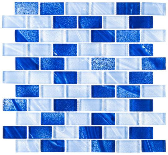 Genesis Collection 1 x 2 glass mosaic pool tile GES-5105 Chetwode Blue