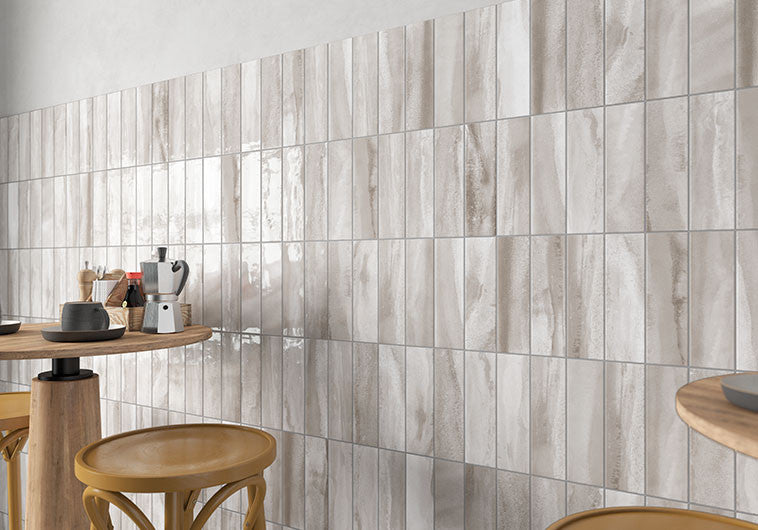 Great Plains Collection 3 x 10 Glossy Subway Tile GPL-9303 Silver Arrow Wall Tiles