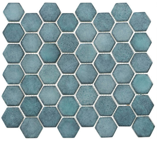 Greenwich Collection Hexagon Recycled Glass Mosaic GR-887 Historic Grand