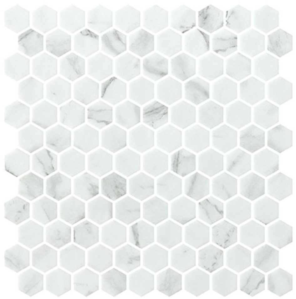 Grenada Views 1 inch hexagon recycled glass mosaic GV-5401 Armor Point