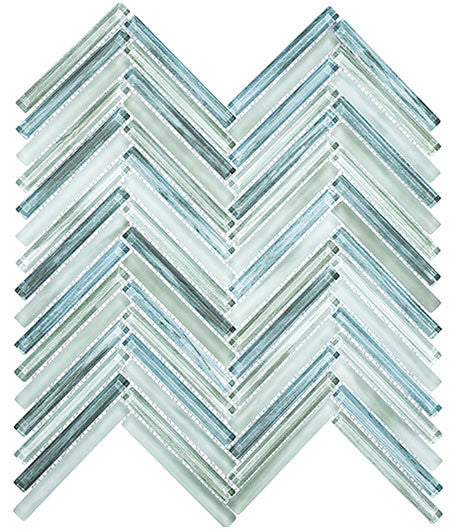 Himalayan Arches Herringbone glass mosaic tile HRS-6031 Kamet Lonzo