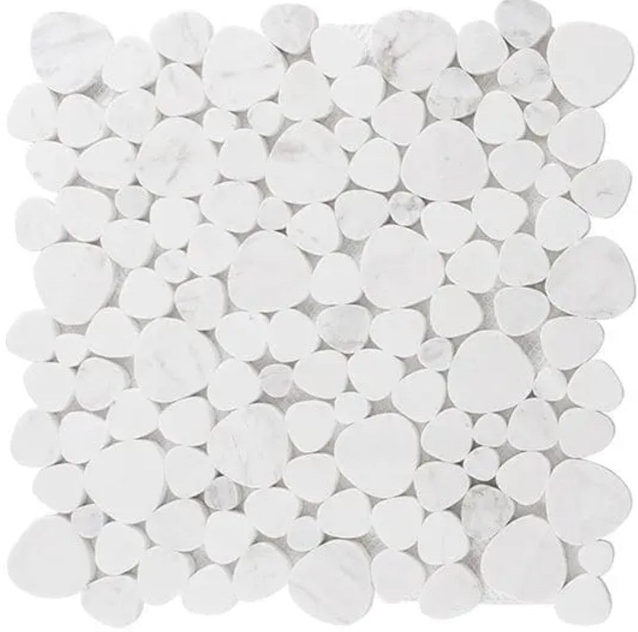 Holy Trail Yam Hamelach HT-147 white marble pebble mosaic Tile Choices