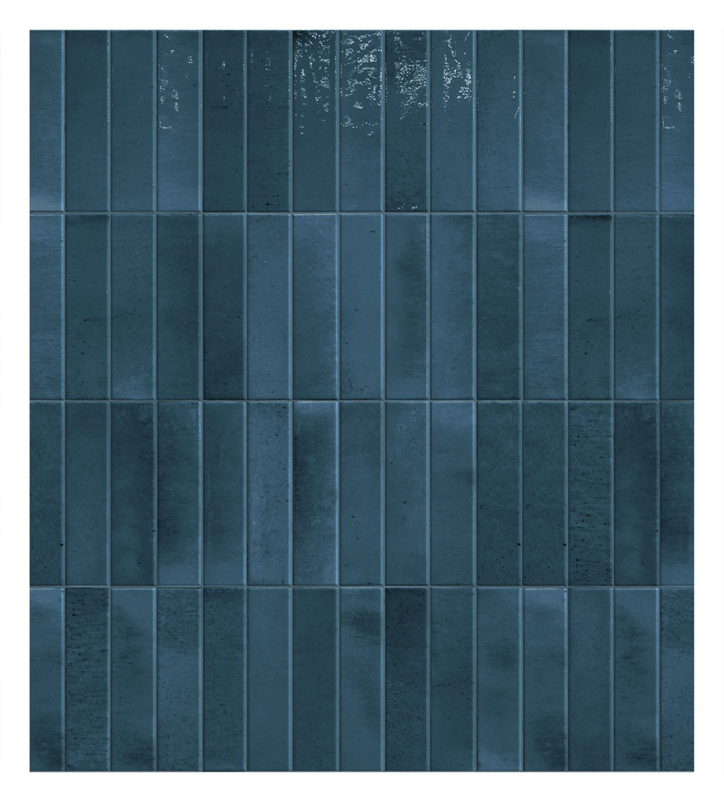 Home Navy 2.5x10 Ceramic Subway Tile – Glossy Italian Wall Tile
