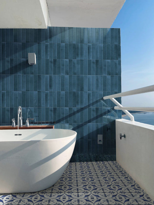 Keradom Self Style Home Series Navy 2.5" x 10" Ceramic Subway Tile