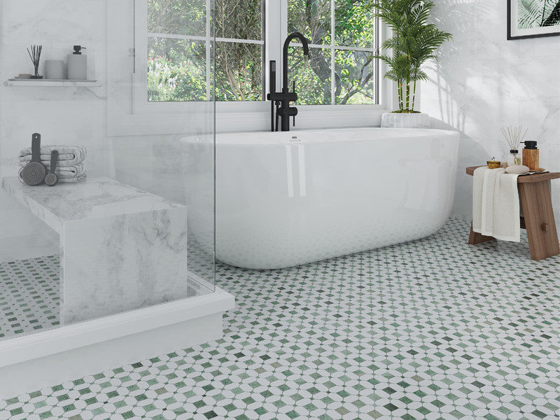 Ireland Series Marble Mosaic Derry IRD-S19 bathroom floor tile install